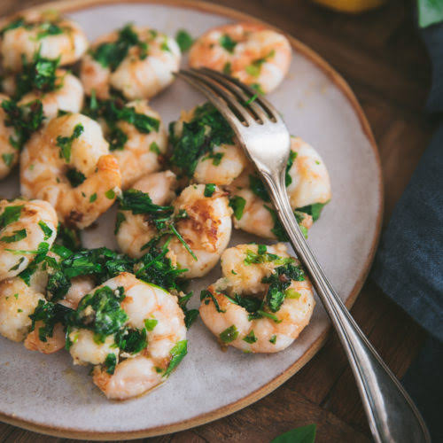 Crevettes sautées à l'ail